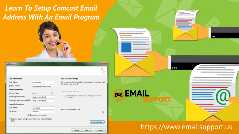 How Can I Configure Comcast email settings for IMAP and SMTP