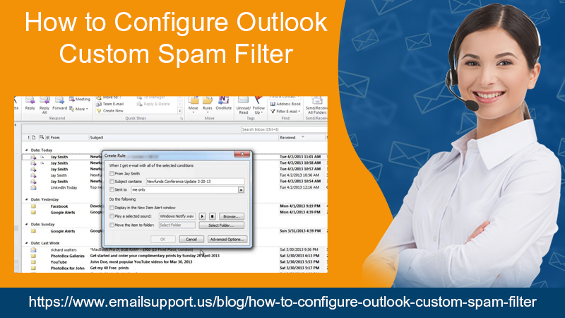 Outlook custom spam filter