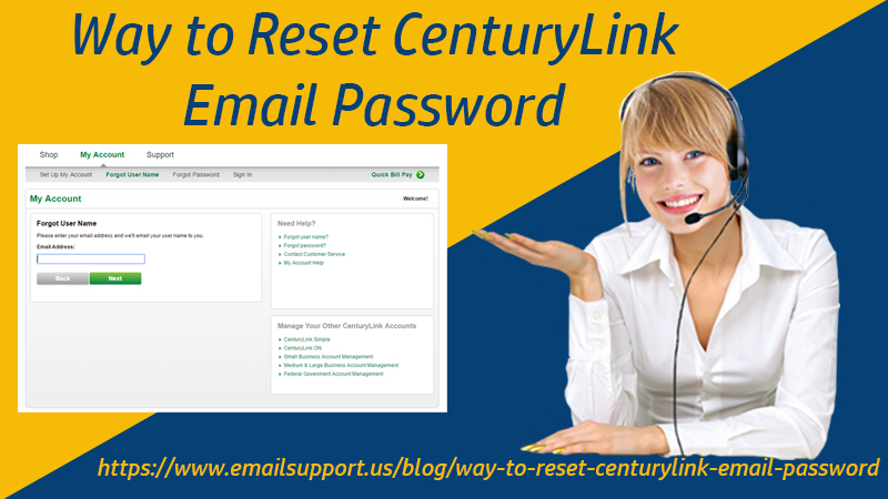 reset Centurylink email password