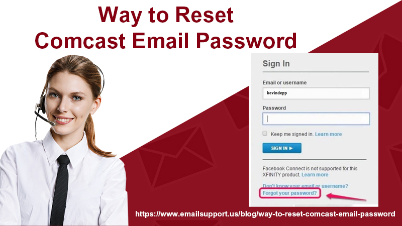 reset Comcast email password