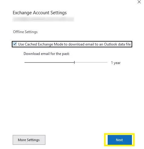 Outlook cached mode 