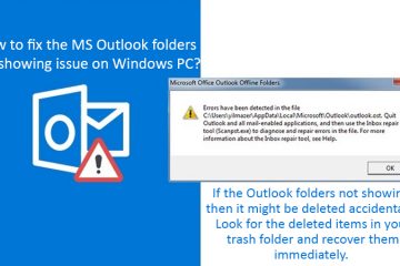 MS Outlook folders not showing