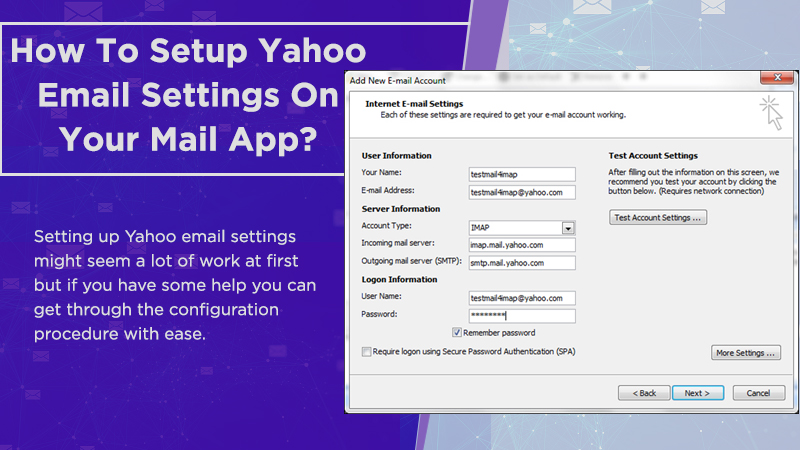 Yahoo email settings