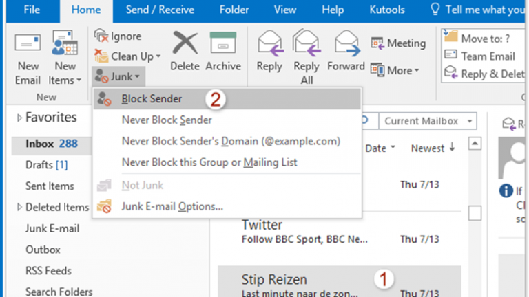how to avoid spam emails in outlook