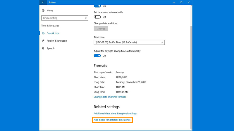 Double-checking the time and date settings