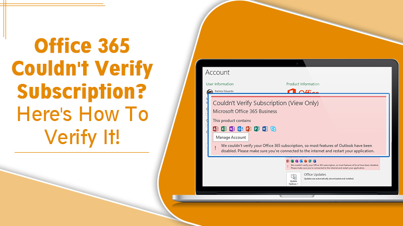 Office 365 Couldn't Verify Subscription